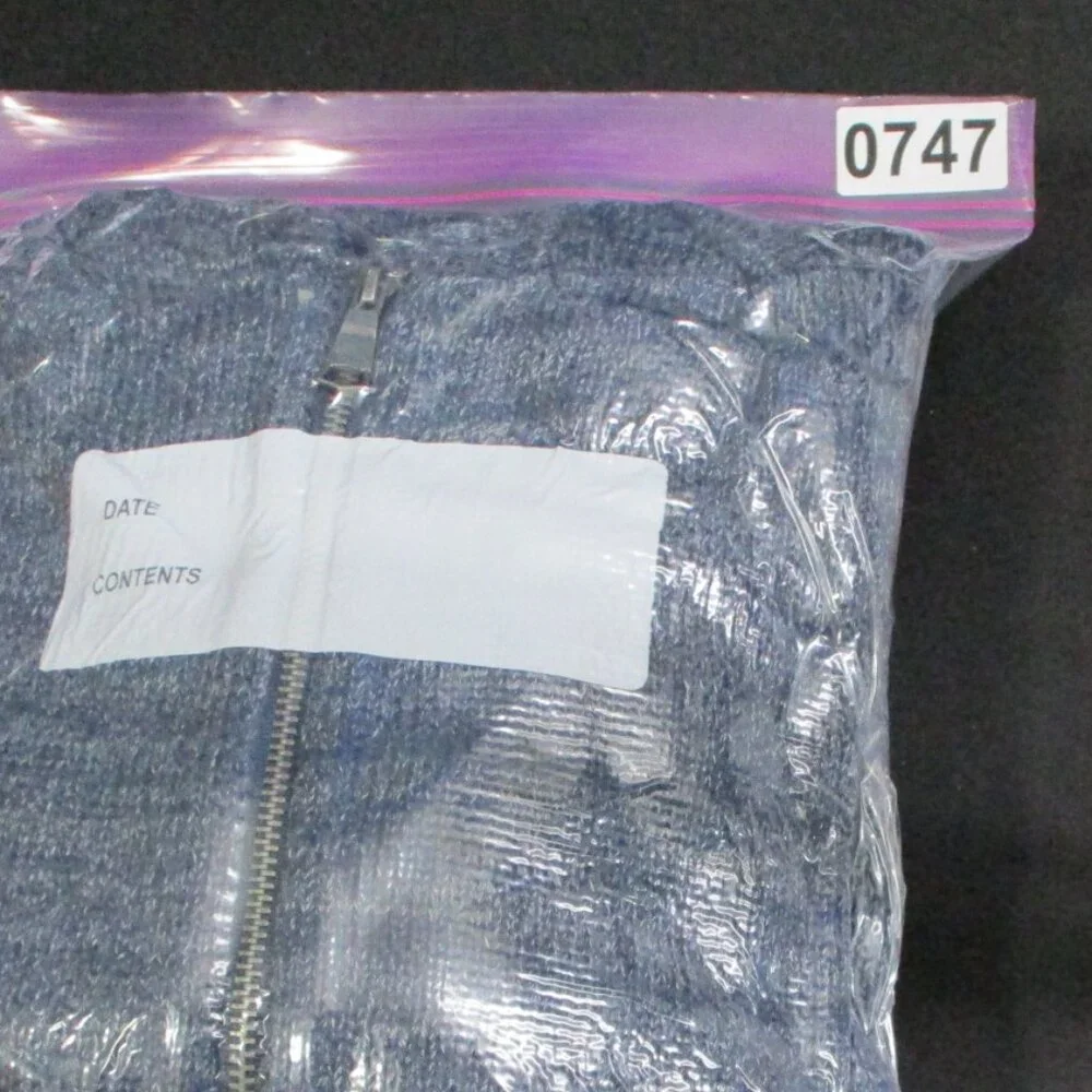 Banana Republic Full Zip Hoodie Sweater‎ Heather Dark Blue Men Size | L